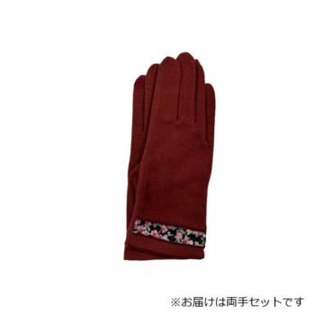 婦人用手袋 アクリル小花柄プリント (スマホ対応) ワイン(1) 002355221
