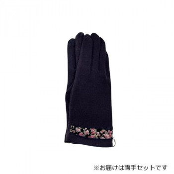 婦人用手袋 アクリル小花柄プリント (スマホ対応) パープル(1) 002355221