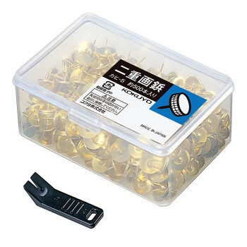 コクヨ 二重画鋲 プラケース入 約500本入 ゴールド カヒ-5