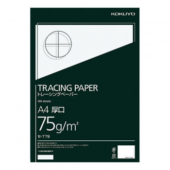 コクヨ 高級ナチュラルトレーシングペーパー厚口 A4 75g/m2 100枚 無地 セ-T79