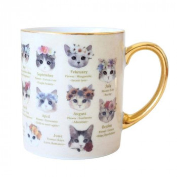とことこサーカス マグカップ 猫/ネコ 「fleurs&chats」 KT-MG-004