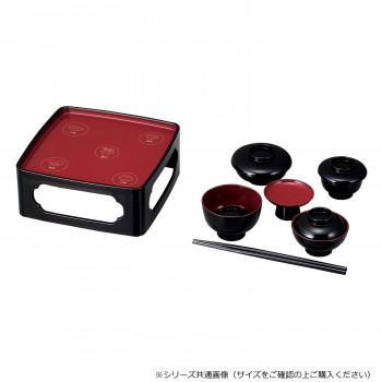 仏膳 お椀並べ方印刷付 6.5寸 黒(内朱) 4306650400011
