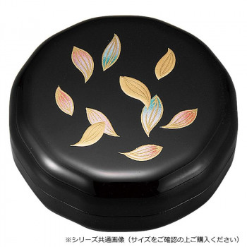 さくら香合 2.2寸 黒 蒔絵 散華 4213220119011
