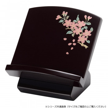 座り見台 (木製) 3.0寸 タメ 蒔絵 桜 580230125x031
