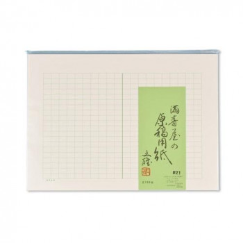 満寿屋の原稿用紙 デラックス紙 ほぼB4判 400字詰め グリーン罫線 5冊セット No.21