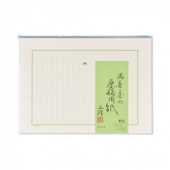 満寿屋の原稿用紙 デラックス紙 ほぼB4判 400字詰め グリーン罫線 5冊セット No.25
