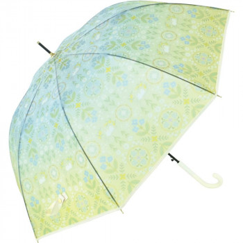 三国 60cm ジャンプ式 雨傘 TPU-Umbrella 花文様 文鳥 イエロー S5518611