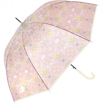 三国 60cm ジャンプ式 雨傘 TPU-Umbrella 花文様 シマエナガ ピンク S5518706