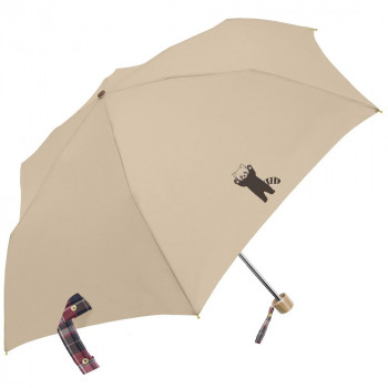 三国 55cm 耐風雨傘ミニ 吸水トートバッグ袋付 レッサーパンダ ベージュ S2913915