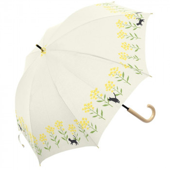 三国 50cm 裏黒PUコーテイング 手開き 晴雨兼用傘 nanohana オフ白 S1521001