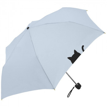 三国 50cm 裏黒コーテイング 晴雨兼用耐風楽ミニ傘 傘と猫mini (2026ver) サックス S2520273
