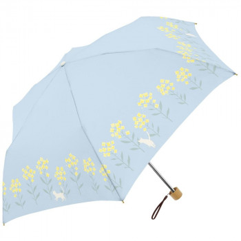 三国 50cm 裏黒コーテイング 晴雨兼用耐風楽ミニ傘 nanohanamini ライトブルー S2521071
