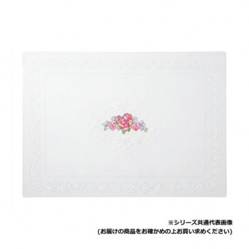 花柄透明テーブルマット  薔薇  70×120