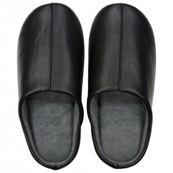 FAS project THE HOTELISH チャールススリッパ レザー調 ブラック L NWT-00710