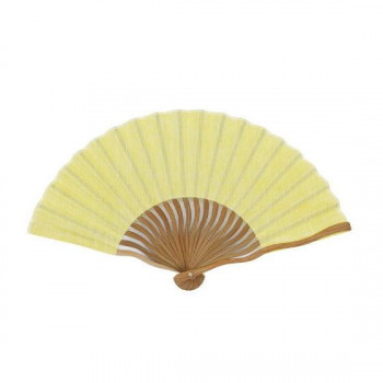 大西賢製販 Ripple  波骨ダンガリー風綿麻扇子  21cm イエロー  S19-NMA03