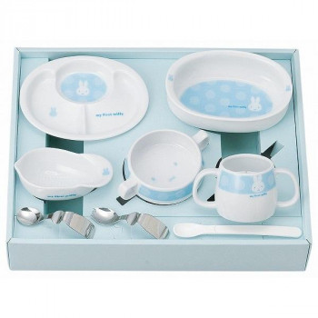 金正陶器 my First miffy ミッフィー ベビー食器セット(ブルー) 406751