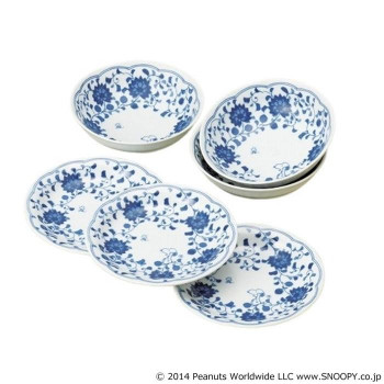 金正陶器 スヌーピー藍唐草 皿鉢三揃 630743