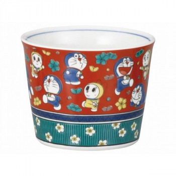 金正陶器 ドラえもん九谷焼そばちょこ (木米風梅花) 008156