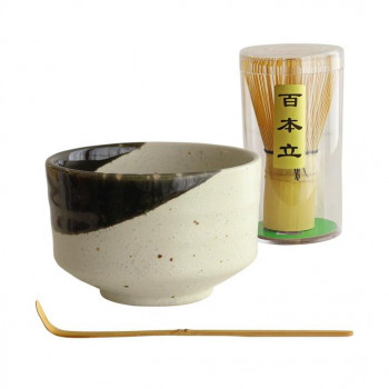 茶楽JAPAN　織部塗分け　抹茶セット MW-1853