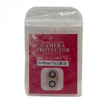 TMFW iPhone カメラガラスプロテクター キラキラ ゴールド TM-IP17-CP04GD