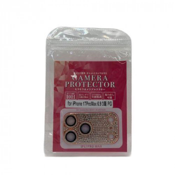 TMFW iPhone カメラガラスプロテクター キラキラ ピンクゴールド TM-IP17PM-CP04PG