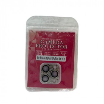 TMFW iPhone16ProMax カメラガラスプロテクター キラキラ シルバー TM-IP16P-CP04SV