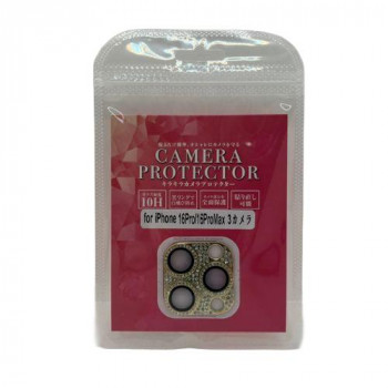 TMFW iPhone16ProMax カメラガラスプロテクター キラキラ ゴールド TM-IP16P-CP04GD