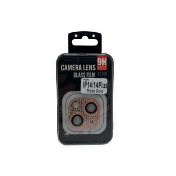 TMFW iPhone カメラガラスプロテクター キラキラ ピンクゴールド TM-IP14-CP04PG