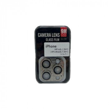 TMFW iPhone カメラガラスプロテクター キラキラ シルバー TM-IP14P-CP04SV