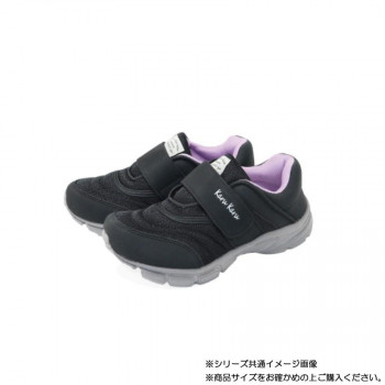 阪神素地 LE3918 婦人かるかるリラックス甲ベルトマジックタイプ(スニーカー) 22.5cm ブラック