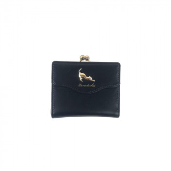 サニーサイド 伸び猫二つ折り財布 BK JW-0635-15