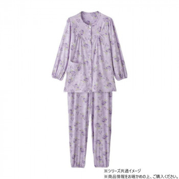 ケアファッション ワンタッチのびのびストレッチパジャマ (婦人) パープル M 80034111