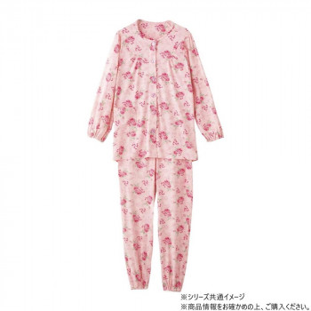ケアファッション 大きめボタンのびのびストレッチパジャマ (婦人) ピンク 3L 8003425