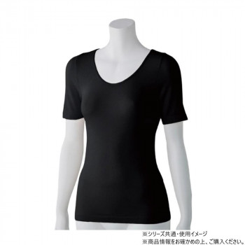 ケアファッション のびのびラクラク 半袖インナー (婦人) ブラック L～LL 80038922