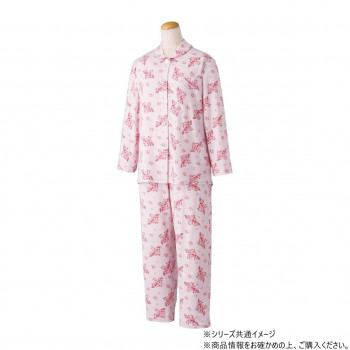 ケアファッション 大きめボタンのびのびストレッチパジャマ (婦人) ピンク LL 8004513