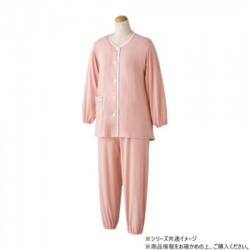 ケアファッション 大きめボタンのびのびストレッチパジャマ (婦人) ピンク LL 8004633