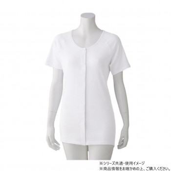 ケアファッション 着るサプIFMC.3分袖ワンタッチシャツ (2枚組) (婦人) ホワイト M 80055111