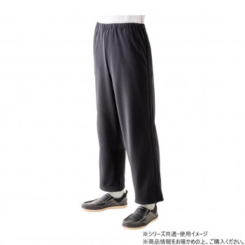 ケアファッション 裏起毛脇全開スウェットパンツ (紳士) ブラック L 82093812