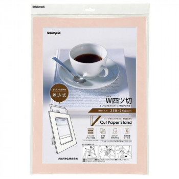 ナカバヤシ Vカットペーパースタンド 差込式 W四ツ切/ピンク VPS-4PW-P