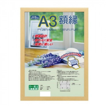 ナカバヤシ 樹脂製軽量額縁 木地 A3 フ-KWP-60/V