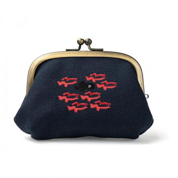 クレーン工房 レオレオニ 3.5寸くしUカンがま口 スイミー刺繍 CKLL071-2