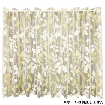おしゃれなミラレースカフェカーテン 140×70cm ベージュ C1695-70