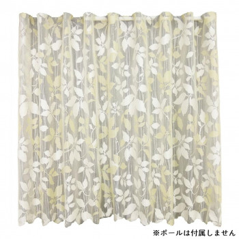おしゃれなミラレースカフェカーテン 140×90cm ベージュ C1695-90