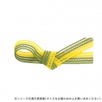 東京リボン 40985  GRレーシアツートン 約8mm×約19m 12 レモン/オリーブ