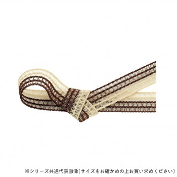 東京リボン 40986  GRレーシアツートン 約12mm×約19m 18ベージュ/チョコ