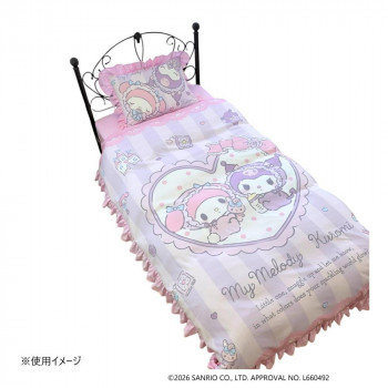 サンリオ マイメロディ＆クロミ 絵羽フリル布団カバー3点セット シングル SB-709-S