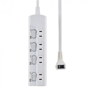 ELPA エルパ 電源タップ ランプレス個別スイッチ AC4個口 2m WLK-E42(W)