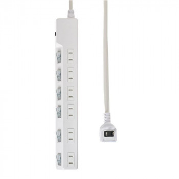 ELPA エルパ ブレーカー・耐雷スイッチ付き電源タップ 個別スイッチ AC 6個口 2m WLK-62B(W)