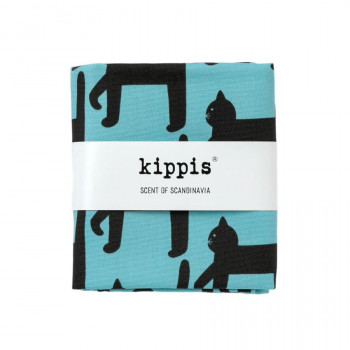 kippis キッピス オックス生地 50cm着分 Kaveleva kissa/歩く猫 パウダーブルー KPOK-96A