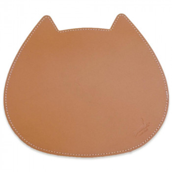 ミャウシェリ マウスパッド ねこ 姫路レザー ティーポ ベージュ M-1007